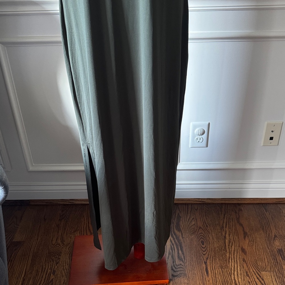 Theory Elegant Olive Green Dress Size L - Picture 3 of 13